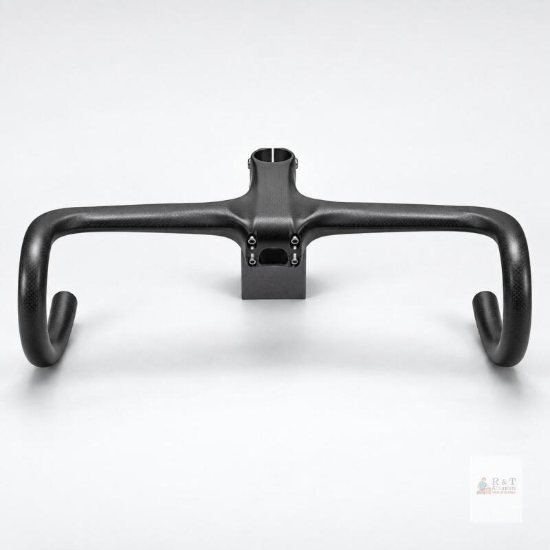 NEW Integrated Carbon Fiber Road Bike Handlebar/Stem, 42cm Width, Matte Black