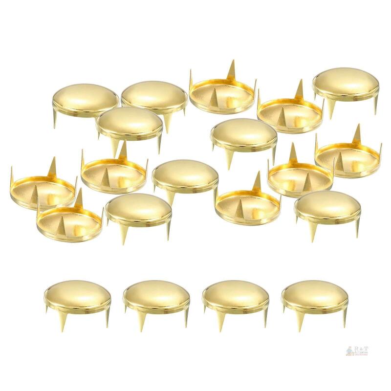 New 100Pcs 16mm Gold Round Dome Studs