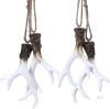 New Retail $53.98 Vercraft 2 Pairs of Deer Antler Christmas Tree Ornaments - Rustic, Elegant White Resin Deer Antlers - Hanging Ornament for Christmas Tree Decor