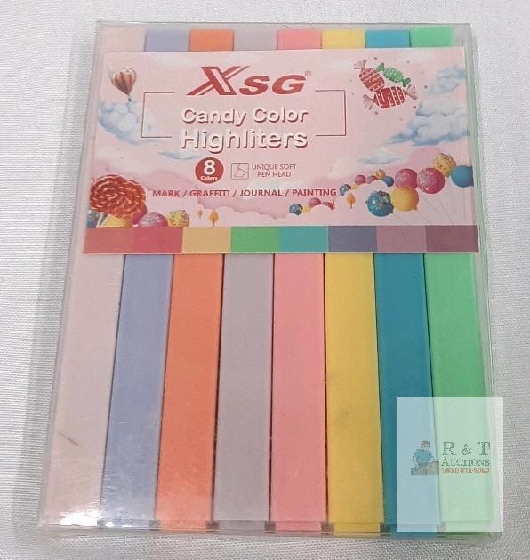 XSG Candy Color Highlighter Set &ndash; 8 Pastel Shades, Chisel Tip, Quick-Drying, Non-Toxic