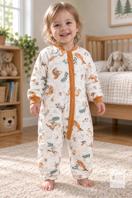NEW Size 2&ndash;3T LAT LEE AND TOWN Woodland Animal Toddler Sleep Sack with Legs & Removable Sleeves,