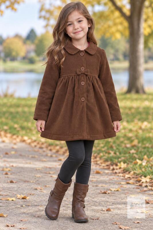 Mud Kingdom Toddler Girl Winter Fleece Coat, Size 130, Brown with Pink Lining, New with Tags