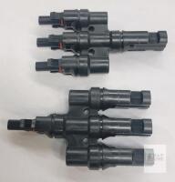 MC4-T4 Solar Panel Branch Connectors, 3-in-1, 30A 1000V, Pair Male/Female, IP67, TUV/CE