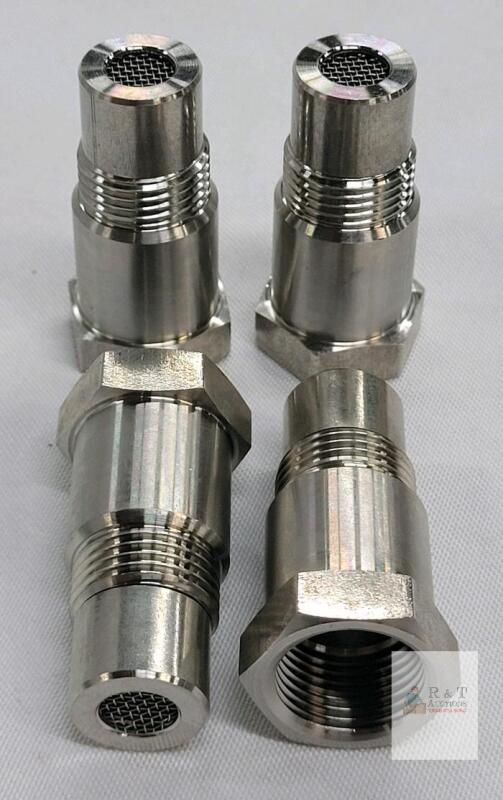 NEW Universal 304 Stainless Steel Oxygen O2 Sensor Extender Spacers, M18 x 1.5, Set of 4, Mesh Screen