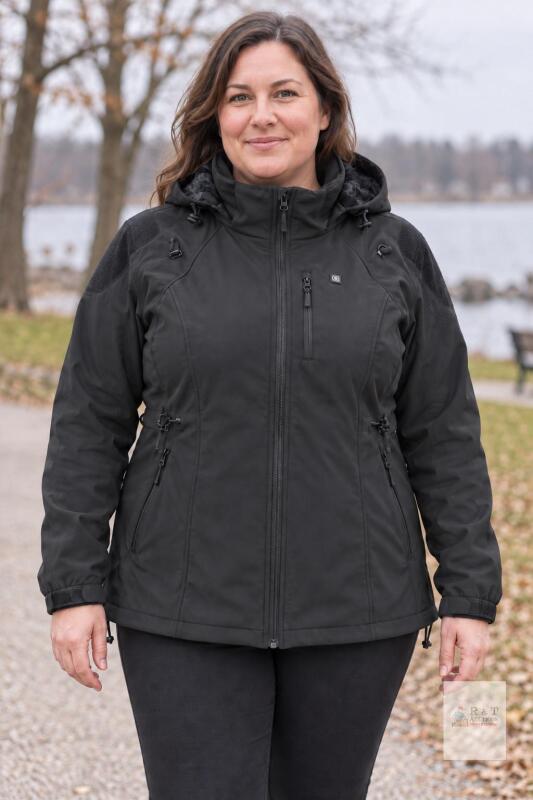 Gohero Softshell Outdoor Jacket, XL, Black, Water-Resistant, Windproof, Multiple Pockets