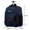 NEW LIGSAN Rolling Backpack, 17.3" Laptop Compartment, 45L Capacity, Water-Resistant, Navy Blue - 2