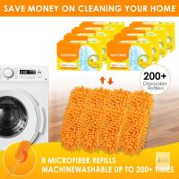 8-Pack Orange Chenille Microfiber Duster Refill Heads Compatible with Standard Handles, Barcode X00482Z0CF