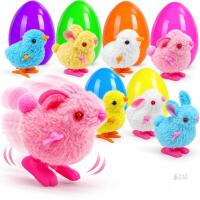 New Retails $30+ 8-Pack Jumbo 4" Surprise Eggs with Wind-Up Bunny & Chick Toys &ndash; Assorted Colors