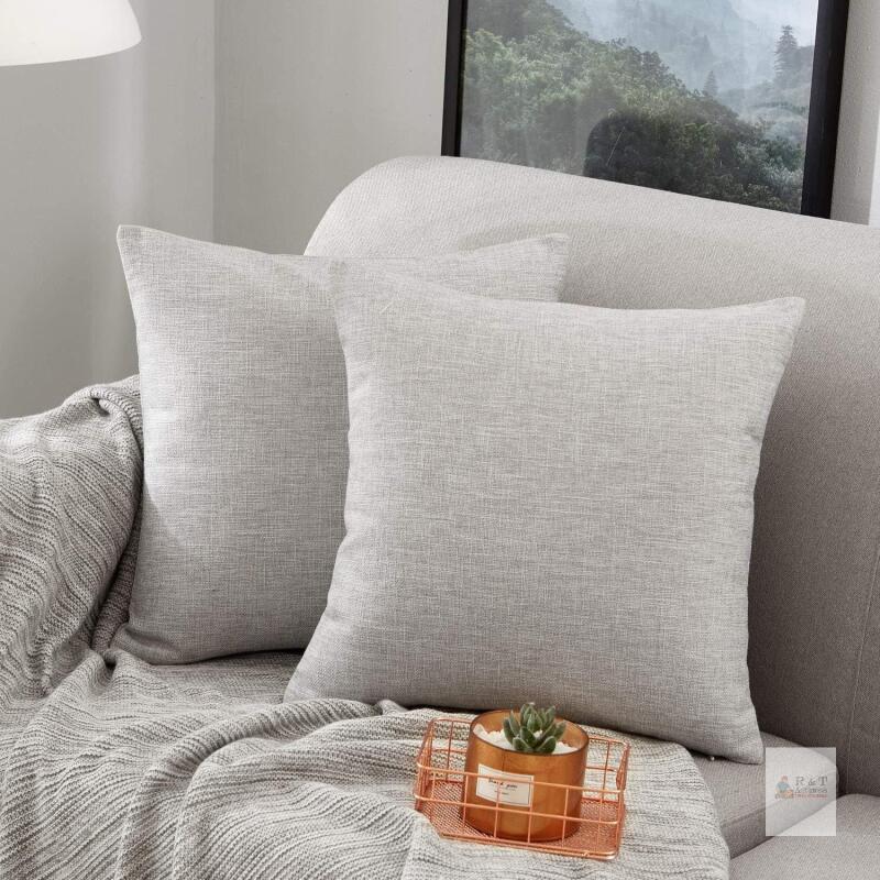 New MERNETTE Pack of 2, Linen Decorative Square Throw Pillow Cover Cushion Covers 24x24