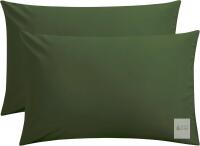 New FLXXIE Microfiber Pillow Cases Queen Size 2 Pack, Soft Pillowcases with Envelope Closure, Wrinkle Resistant Pillow Covers, 20x30, Olive Green