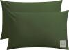 New FLXXIE Microfiber Pillow Cases Queen Size 2 Pack, Soft Pillowcases with Envelope Closure, Wrinkle Resistant Pillow Covers, 20x30, Olive Green