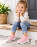 NEW Toddler Girls&rsquo; Pink Breathable Knit Walking Sneakers, Size EU 28 / US Little Kid 10.5&ndash;11