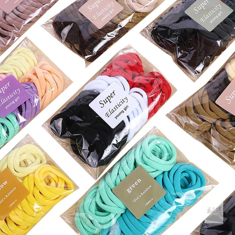 New one pack 100PCS Red, white, black Hair Ties High elastic Women&lsquo;s hair bands Seamless Thick color mixed Hair Band Elastic Hair Ties Hold hair without damage Ponytail Holder