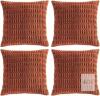 4 New Avoin Colorlife RED RUST Decorative Throw Pillow Covers for Living Room Couch Bed, Hidden Zipper, Modern Farmhouse Boho Home D&eacute;cor Accent Cushion Case, 17" &times; 17.5" (2 Packs of 2)