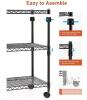 NEW Simple Deluxe Heavy-Duty 4-Tier Adjustable Steel Wire Shelving Unit with Casters, Black - 3