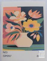 MOGTAA OP097 Colorful Flowers Paint by Numbers Canvas Kit Sealed