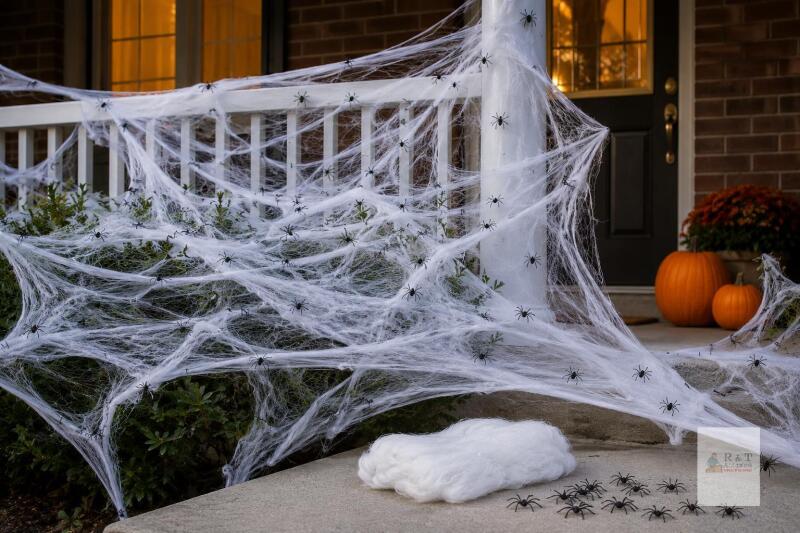 New 300g Halloween Spiders Web Decorations Super Stretch Spiders Web with 60 Fake Spiders