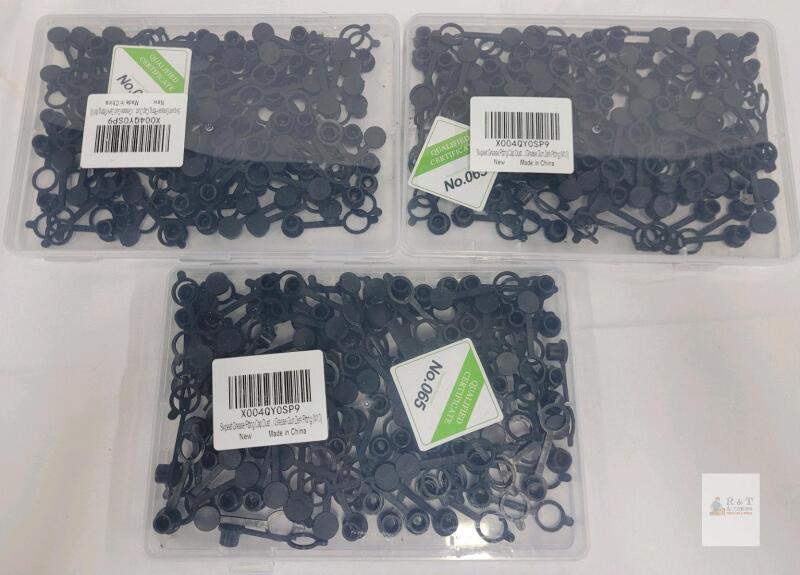 Swpeet M10 Grease Fitting Cap Dust Covers, Black, 3 Boxes, Plastic/Rubber, For Zerk Fittings