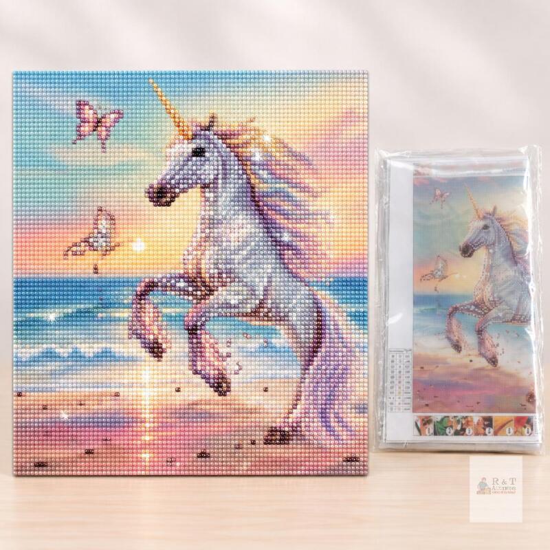Unicorn Diamond Painting Kit 12"x12" Full Drill, 11 Colors, YX026, New/Sealed, X004Q9UM37