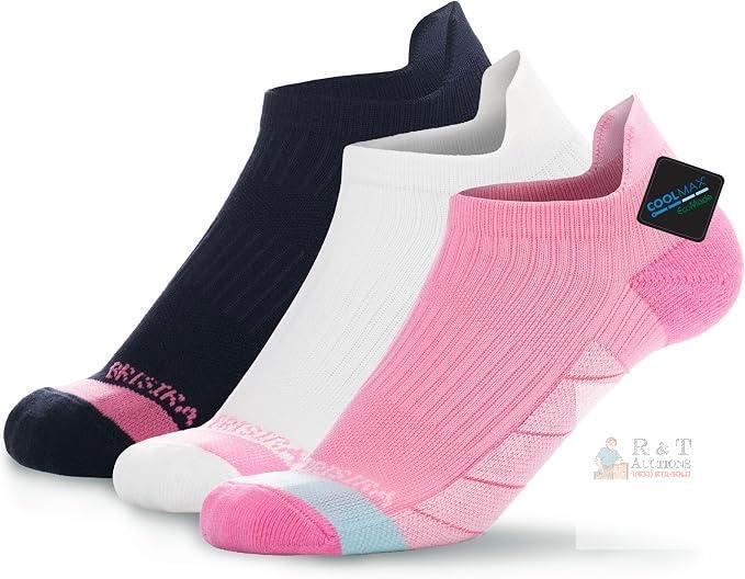 New Size 5-6.5 BRISIRA Coolmax Bamboo Viscose Women Compression Ankle Running Socks