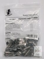 QISHENG #10-24x1" Stainless Steel Machine Screws, Pan Head, Phillips, 40&ndash;60 pcs, Sealed Bag