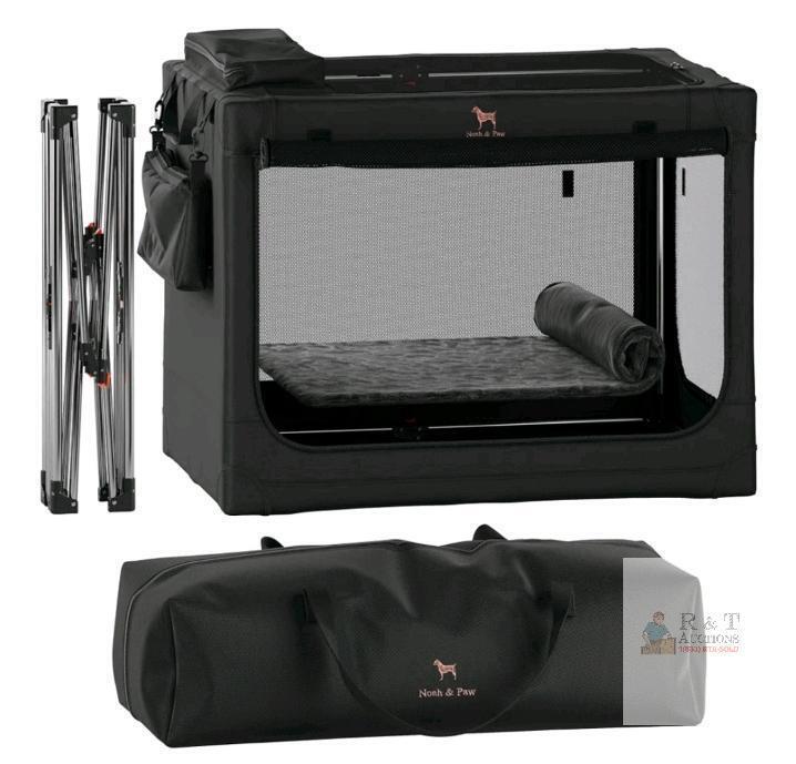 NEW Noah & Paw XL Collapsible Dog Crate, 36"x25"x23", Black, Stainless Steel Frame, 900D Oxford Fabric