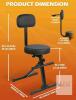 AS NEW STRICH SGT-30 Adjustable Guitar Stool with Backrest, Black, Foldable, Height 22&ndash;30.3 in - 4