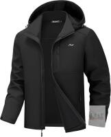 New Size Med WULFUL Men's Softshell Jacket Waterproof Lightweight Insulated Windbreaker Fleece Lined Rain Shell Jacket for Hiking Travel