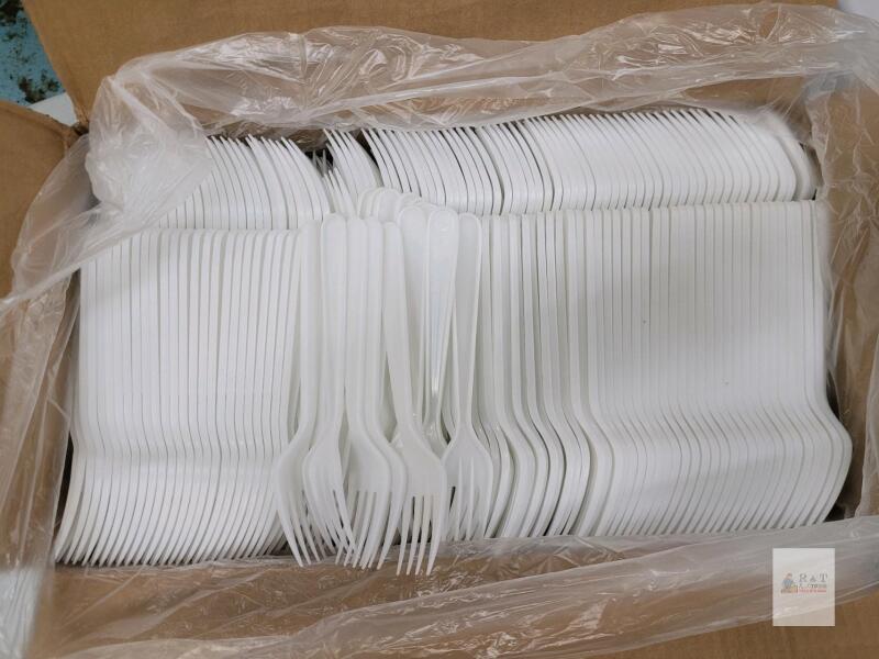 NEW Heavy Duty White Plastic Forks, Model F601W, 1000 Count, 6.125" Length