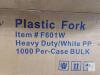 NEW Heavy Duty White Plastic Forks, Model F601W, 1000 Count, 6.125" Length - 2
