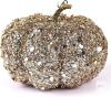 New DomeStar Artificial Glitter Pumpkin, Gold Faux Pumpkin Harvest Table Centerpiece for Fall, Halloween & Thanksgiving Decorations - 2
