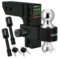NEW Rhino USA Adjustable Trailer Hitch, 2in Receiver, 6in Drop/Rise, 2/2-5/16in Ball, 12,500lbs GTW