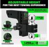 NEW Rhino USA Adjustable Trailer Hitch, 2in Receiver, 6in Drop/Rise, 2/2-5/16in Ball, 12,500lbs GTW - 2