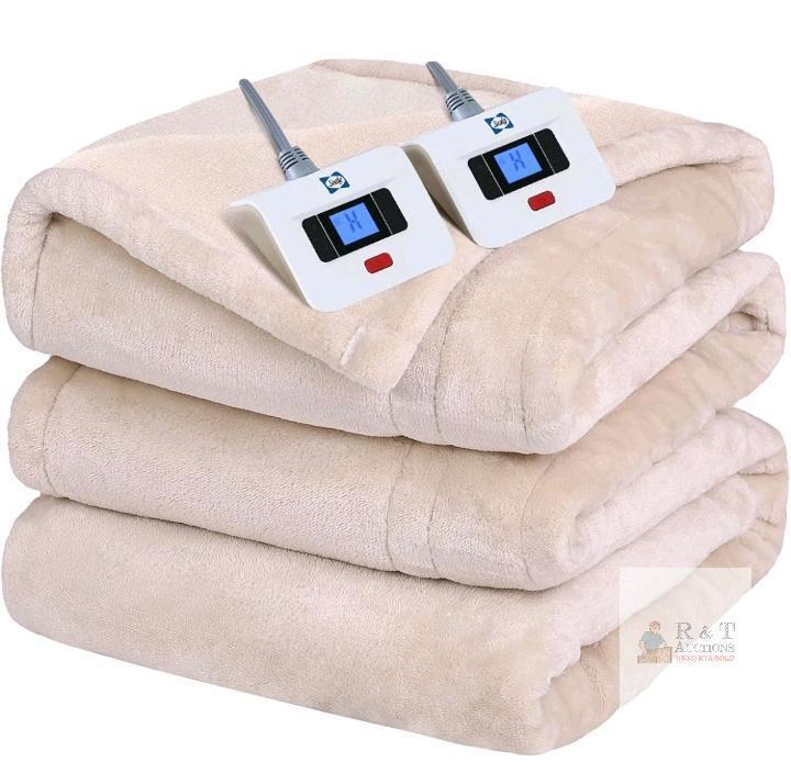 NEW Sealy Heated Electric Blanket Queen, Dual Control, 84"x90", 10 Heat Settings, Auto Shutoff, ETL
