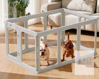 NEW Gardner Pet Acrylic Dog Playpen, 24"H x 50.1"L x 33.4"W, 10 Panel, Grey, Small Animal Enclosure