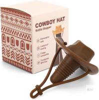 New Cowboy Hat Wine Bottle Stopper, Funny Silicone Wine Plug Decorative Topper Champagne Cork Cover Cap Mother & Father Gifts to Seal and Keep Wines Fresh..