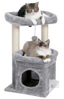 NEW Cat Tree Condo Grey, Model AMT0179GY, 23.6" Height, 2 Platforms, 1 Cubby, Sisal Posts