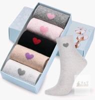 NEW Corlap Women's Crew Socks, 5-Pair Gift Box, Fits Sizes 6-11, Cotton Blend