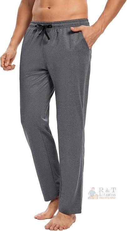 New Size M Men&rsquo;s Sweatpants Yoga Pants Open Bottom Joggers Straight Leg Lounge Sport Casual Loose Track Pants with Pockets