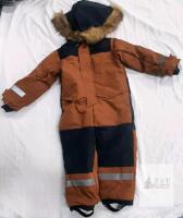 NEW Children's Size 90 Snowsuit with Removable Faux Fur Hood and Reflective Strips