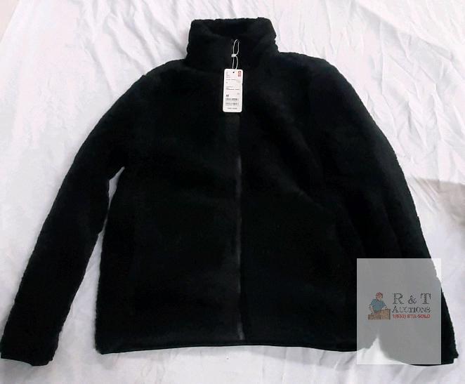 NEW Women's Black Fleece Jacket, Size M, Zipper, RMB 299, New with Tags
