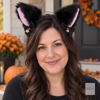 New Black Cat Ears Headband Halloween Plush Furry Cat Ear Headbands for Women Halloween Costumes Cosplay Hair Accessories