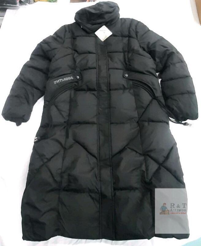 NEW Xinhongtao 4XL Long Coat, Black, Detachable Hood and Faux Fur Collar