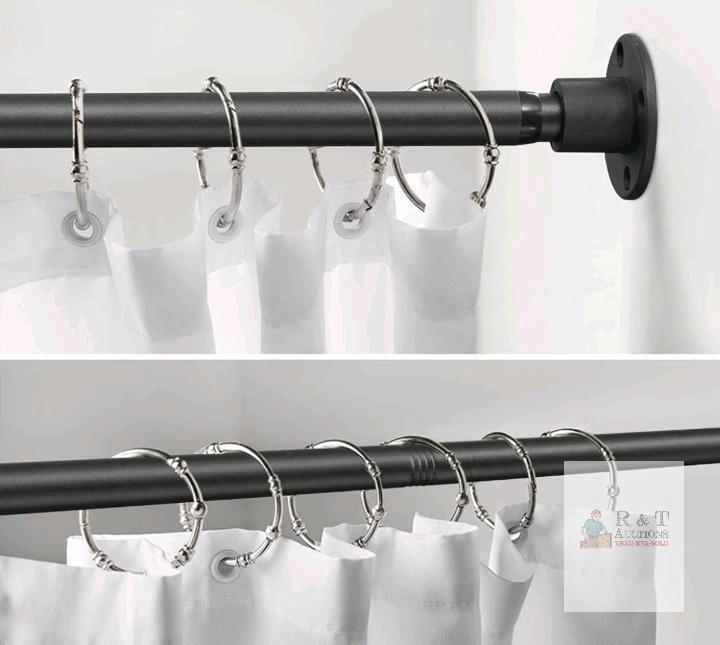 CALCHELE Adjustable Shower Curtain Rod, 29-78 Inches, Matte Black, Stainless Steel