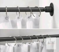 CALCHELE Adjustable Shower Curtain Rod, 29-78 Inches, Matte Black, Stainless Steel