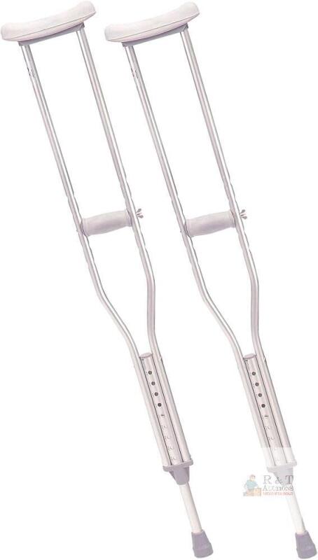 NEW Drive Medical Adjustable Aluminum Crutches, Small, Gray, 4'6"-5'2" User, 300 lb Capacity, Pair
