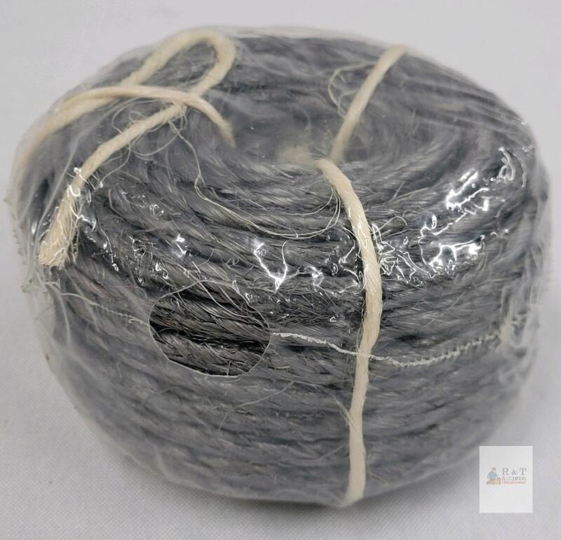 Gray Sisal Rope, 6mm x 10m (32.8ft), Natural Fiber, Sealed,