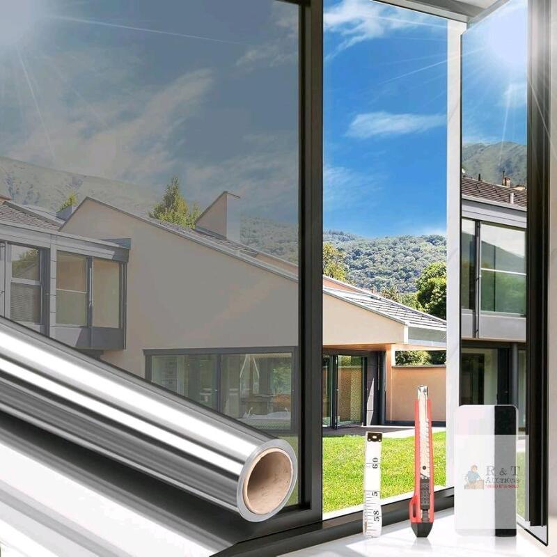 NEW Reflective Mirror Heat Control Window Film 35.4in x 6.5ft, UV Block, Privacy, Art Home Decor