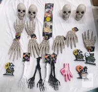 NEW Dollar Tree Halloween Decoration Lot &ndash; 36 Pieces (Skulls, Hands, Tongs, Stakes, Signs)