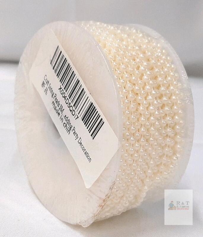 3mm Ivory Faux Pearl Garland, 3m (9.8ft) Craft String Pearls